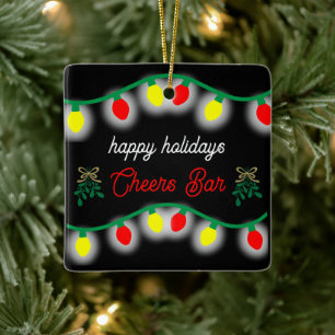 Kerstfeest Happy Hour Promotie Keramisch Ornament