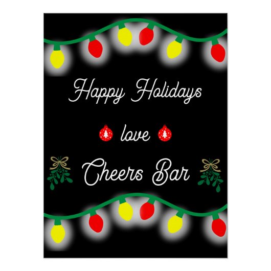 Kerstfeest Happy Hour Promotie Perfect Poster (Voorkant)