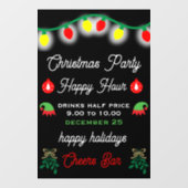 Kerstfeest Happy Hour Promotie Raamsticker (Vel)