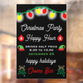Kerstfeest Happy Hour Promotie Raamsticker (Vel 2)