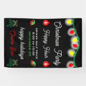 Kerstfeest Happy Hour Promotie Spandoek (Horizontaal)