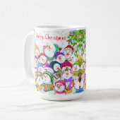 Kerstfeest Happy Snowmans Celebration Mok Gift (Voorkant links)