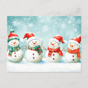 Kerstfeest Happy Snowman's Feestdagenkaart