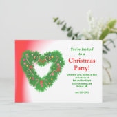 Kerstfeest Hartkrans Kaart (Staand voorkant)