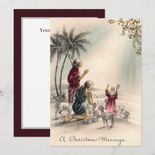 Kerstfeest  herders feestdagenkaart (Voorkant / Achterkant)
