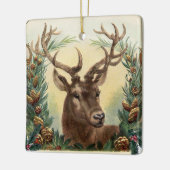 KERSTFEEST HERT ,DENNENAPPELS KRANS,RODE GROENE ED KERAMISCH ORNAMENT (Links)