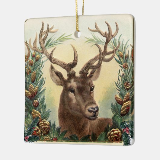 KERSTFEEST HERT ,DENNENAPPELS KRANS,RODE GROENE ED KERAMISCH ORNAMENT (Links)