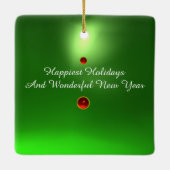 KERSTFEEST HERT ,DENNENAPPELS KRANS,RODE GROENE ED KERAMISCH ORNAMENT (Achterkant)