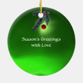 KERSTFEEST HERT,DENNENAPPELS KRANS,RODE GROENE EDE KERAMISCH ORNAMENT (Achterkant)