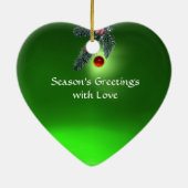 KERSTFEEST HERT,DENNENKEGELS KRANS,RODE GROENE EDE KERAMISCH ORNAMENT (Achterkant)