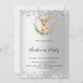 Kerstfeest herten groen zilver nordic kaart (Voorkant)