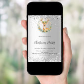 Kerstfeest herten groen zilver nordic kaart