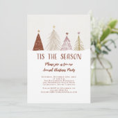 Kerstfeest Het Is Seizoen Elegante Sneeuw Bomen Kaart (Staand voorkant)