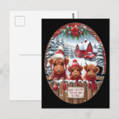 Kerstfeest Highland Koe Bubblegum 2025 Briefkaart (Voorkant / Achterkant)