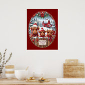 Kerstfeest Highland Koe Bubblegum 2025 Poster (Keuken)