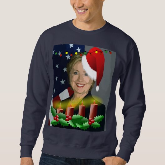 kerstfeest hillary clinton mannen sweatshirt (Voorkant)