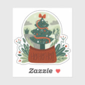 Kerstfeest ho ho ho ho wereldbol sticker (Vel)