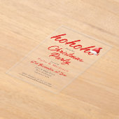 Kerstfeest Ho Ho Ho Santa Hat Acryl Uitnodigingen (Laagn)