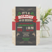 Kerstfeest Ho Ho Hoedown Uitnodiging (Staand voorkant)