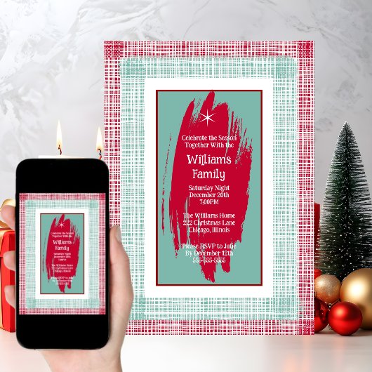 Kerstfeest Holiday Gathering Star Uitnodiging