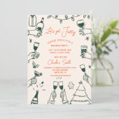 Kerstfeest HolidayHand getekend funky handschrift Kaart (Staand voorkant)