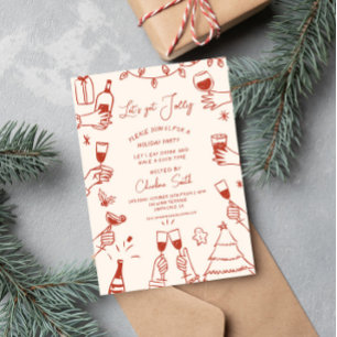 Kerstfeest HolidayHand getekend funky handschrift Kaart