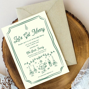 Kerstfeest HolidayHand getekend funky handschrift  Kaart