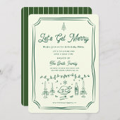 Kerstfeest HolidayHand getekend funky handschrift  Kaart