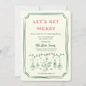 Kerstfeest HolidayHand getekend funky handschrift  Kaart (Voorkant)