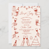 Kerstfeest HolidayHand getekend funky handschrift Kaart (Voorkant)