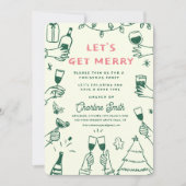 Kerstfeest HolidayHand getekend funky handschrift  Kaart (Voorkant)