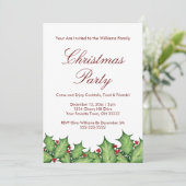 Kerstfeest Holly Berries Kaart (Staand voorkant)