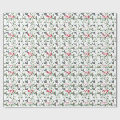 Kerstfeest Holly Berry Joy Holiday Monogram Cadeaupapier (Vlak)