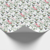Kerstfeest Holly Berry Joy Holiday Monogram Cadeaupapier (Hoek)