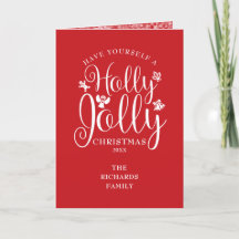 Kerstfeest Holly Jolly Script Sneeuwvlokken