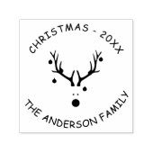 Kerstfeest hoofddierendeken familienaam  zelfinktende stempel (Design)