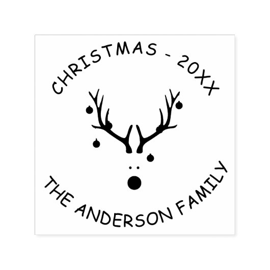 Kerstfeest hoofddierendeken familienaam  zelfinktende stempel (Design)