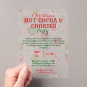 Kerstfeest Hot Cacao & Cookies Party met Patroon Acryl Uitnodigingen (Insitu (Draagbaar))