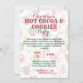 Kerstfeest Hot Cacao & Cookies Party met Patroon Kaart (Voorkant)
