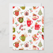 Kerstfeest Hot Cacao & Cookies Party met Patroon Kaart (Achterkant)