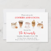 Kerstfeest Hot Cocoa & Cookies Kaart (Voorkant)