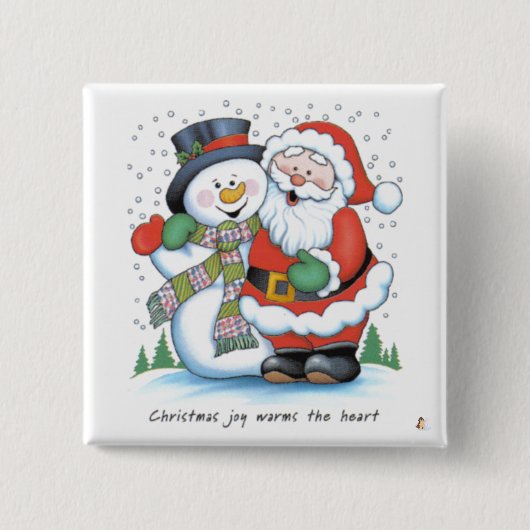 Kerstfeest houdt het hart vast vierkante button 5,1 cm (Voorkant)