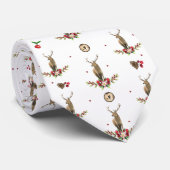Kerstfeest Idyll Deer Pattern Stropdas (Opgerold)