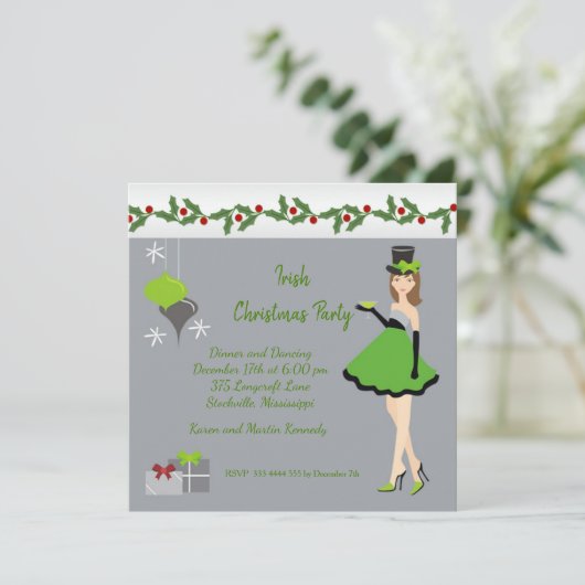 Kerstfeest Iers feest Kaart (Staand voorkant)