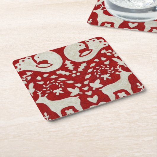 Kerstfeest II Kartonnen Onderzetters (Schuin)