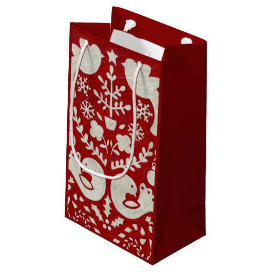 Kerstfeest II Klein Cadeauzakje (Achterkant Gekanteld)