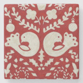 Kerstfeest II Stenen Onderzetter (Voorkant)