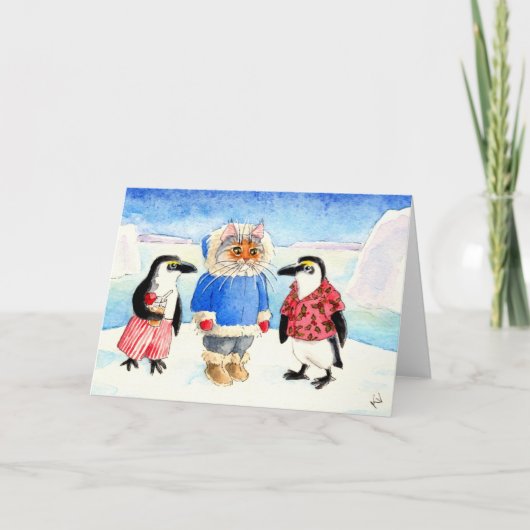 Kerstfeest in Antarctica Feestdagen Kaart (Voorkant)