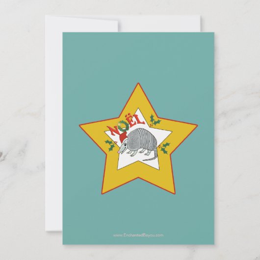 Kerstfeest in Armadillo ( groen) Kaart (Achterkant)