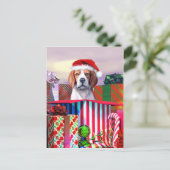 Kerstfeest in Beagle Feestdagenkaart (Staand voorkant)